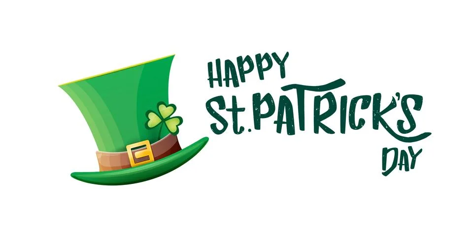 Vector saint patricks day horizontal banner with greeting text and green funky Stock Illustration