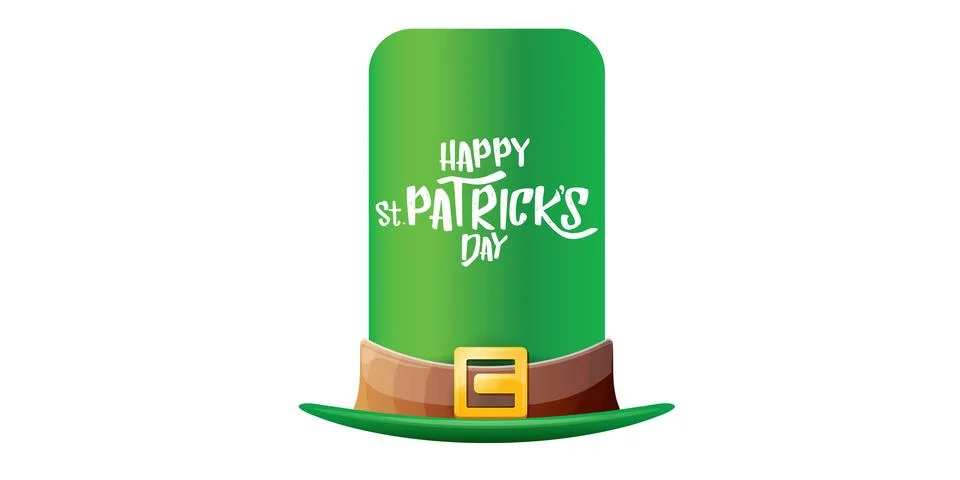Vector saint patricks day horizontal banner with greeting text and green funky Illustrazione stock
