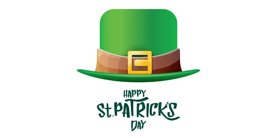 Vector saint patricks day horizontal banner with greeting text and green funky Illustrazione stock