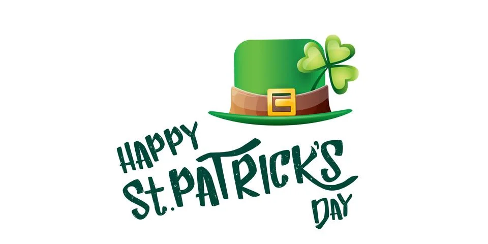 Vector saint patricks day horizontal banner with greeting text and green funky Stock Illustration