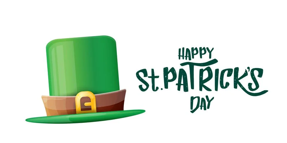 Vector saint patricks day horizontal banner with greeting text and green funky Illustrazione stock