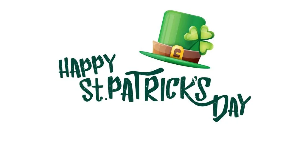 Vector saint patricks day horizontal banner with greeting text and green funky 스톡 일러스트
