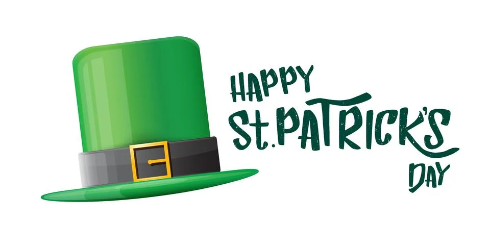 Vector saint patricks day horizontal banner with greeting text and green funky Illustrazione stock