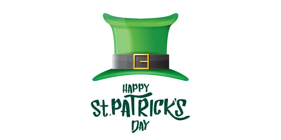 Vector saint patricks day horizontal banner with greeting text and green funky Illustrazione stock