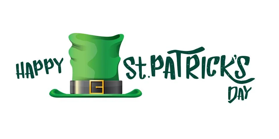 Vector saint patricks day horizontal banner with greeting text and green funky Illustrazione stock
