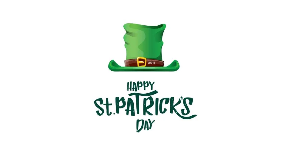Vector saint patricks day horizontal banner with greeting text and green funky Illustrazione stock