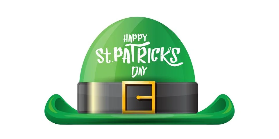 Vector saint patricks day horizontal banner with greeting text and green funky Stock Illustration