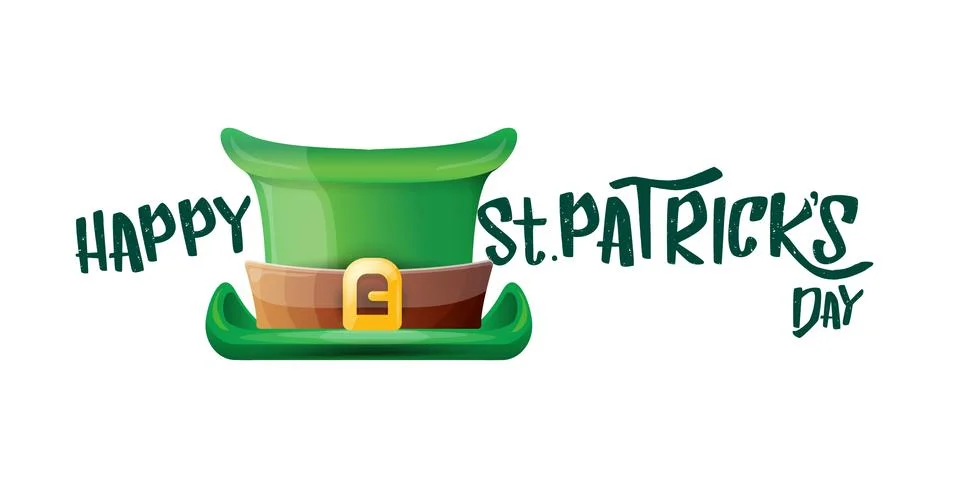 Vector saint patricks day horizontal banner with greeting text and green funky Stock Illustration