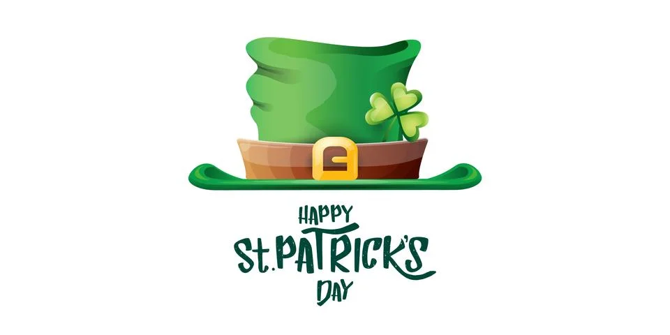 Vector saint patricks day horizontal banner with greeting text and green funky Illustrazione stock