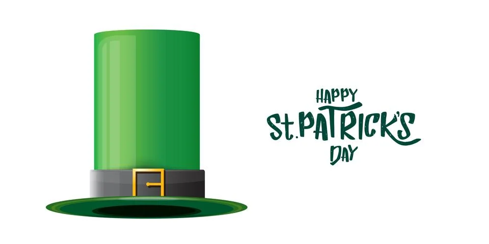 Vector saint patricks day horizontal banner with greeting text and green funky Illustrazione stock