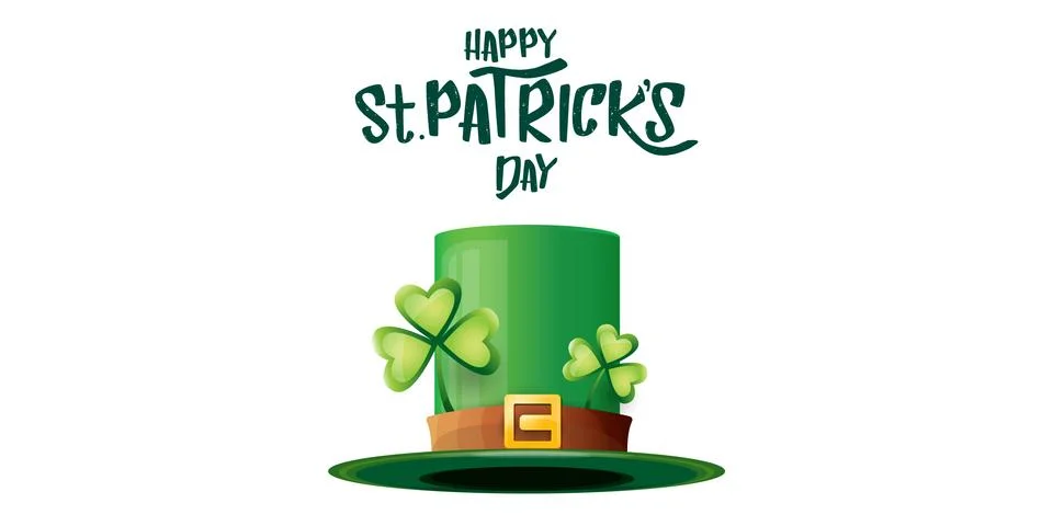 Vector saint patricks day horizontal banner with greeting text and green funky Stock Illustration