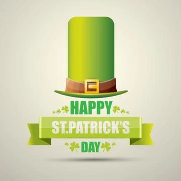 Vector saint patricks day label with green hat Stock-Illustration