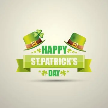 Vector saint patricks day label with green hat Stockillustratie