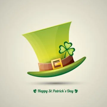 Vector saint patricks day poster with green hat 스톡 일러스트