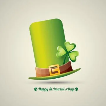 Vector saint patricks day poster with green hat 스톡 일러스트