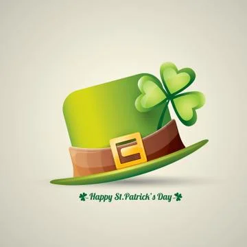 Vector saint patricks day poster with green hat Stock Illustration
