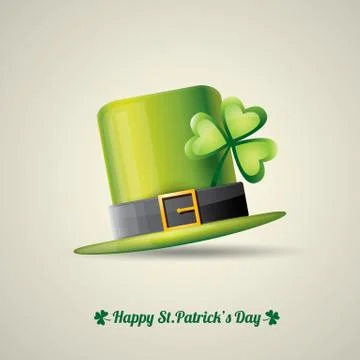 Vector saint patricks day poster with green hat 库存插图