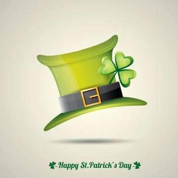 Vector saint patricks day poster with green hat 库存插图
