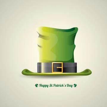 Vector saint patricks day poster with green hat Stock Illustration