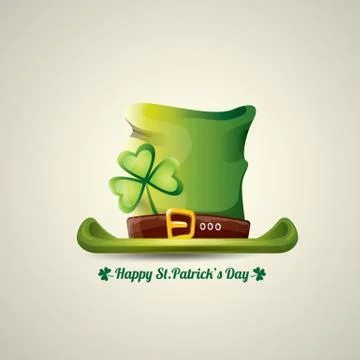 Vector saint patricks day poster with green hat Illustrazione stock
