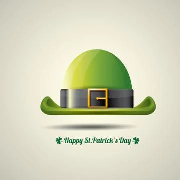 Vector saint patricks day poster with green hat Illustrazione stock