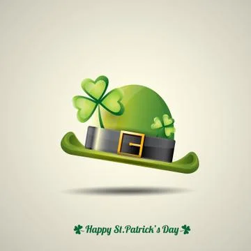 Vector saint patricks day poster with green hat Stock Illustration