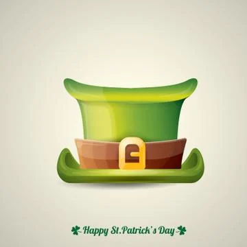 Vector saint patricks day poster with green hat Stock Illustration