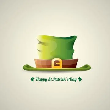 Vector saint patricks day poster with green hat Stock Illustration