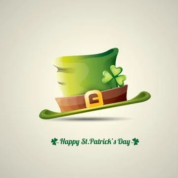 Vector saint patricks day poster with green hat Stock Illustration