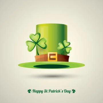 Vector saint patricks day poster with green hat Illustrazione stock
