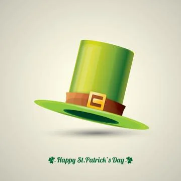 Vector saint patricks day poster with green hat Illustrazione stock