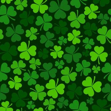Vector Saint Patrick's day seamless shamrock background Stock Illustration