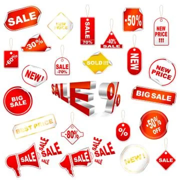 Vector sale tags. Stock Illustration