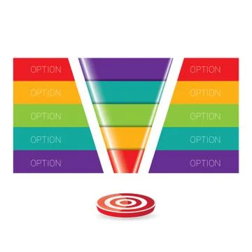 Vector sales funnel Illustrazione stock
