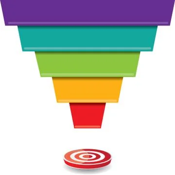 Vector sales funnel Illustrazione stock