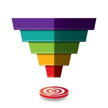 Vector sales funnel Illustrazione stock