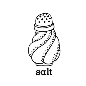 Vector salt shaker hand drawn illustration Stock Illustration