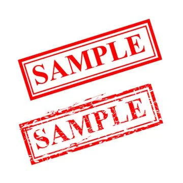 Vector Sample , Red Scratch Rubber Stamp Stock Illustration