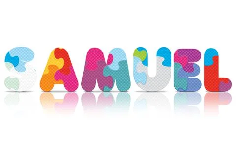 Vector samuel written with alphabet puzzle Stock Illustration