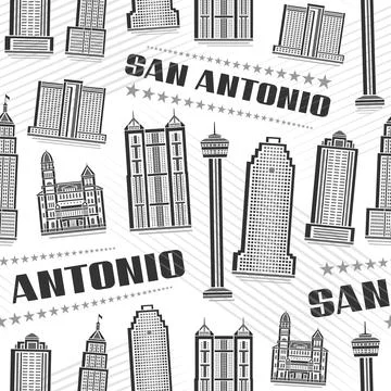 Vector San Antonio Seamless Pattern 스톡 일러스트