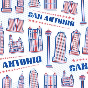 Vector San Antonio Seamless Pattern Stock Illustration