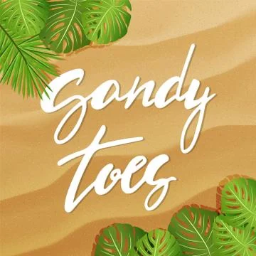 Vector sandy toes lettering Stock Illustration