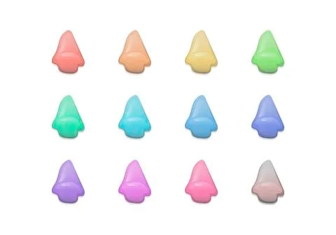 Vector Santa Claus noses in different colors Stock Illustration