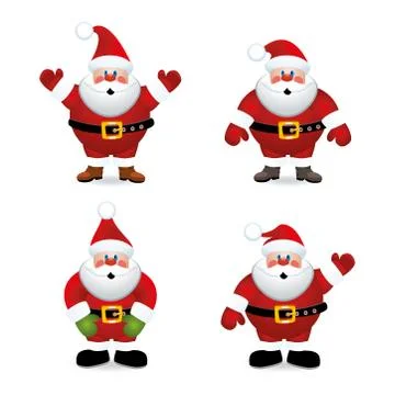 Vector santa claus set Stock Illustration