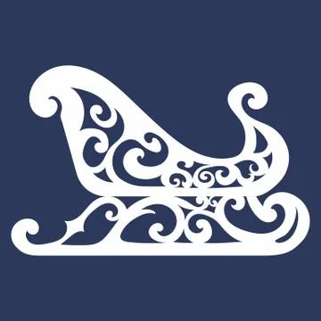 Vector Santa Sleigh Silhouette Stock Illustration