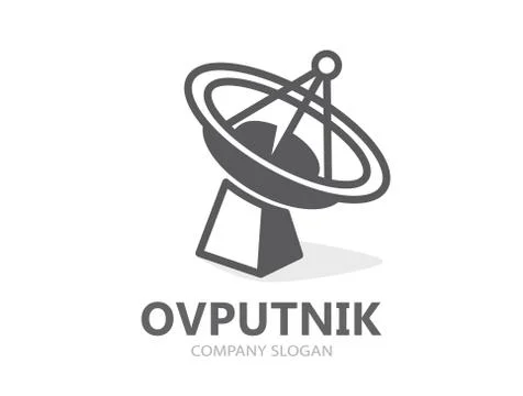 Vector satellite icon or logo. GPS satellite Stock Illustration