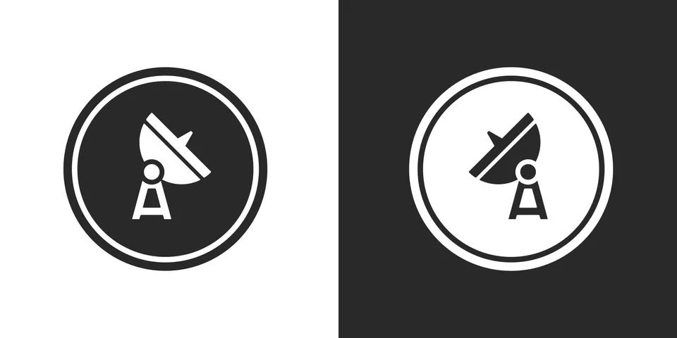 Vector satellite icon silhouette Stock Illustration