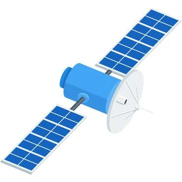 Vector satellite icon space communication flat station Stock Illustration