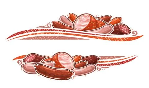 Vector Sausage Border Иллюстрация