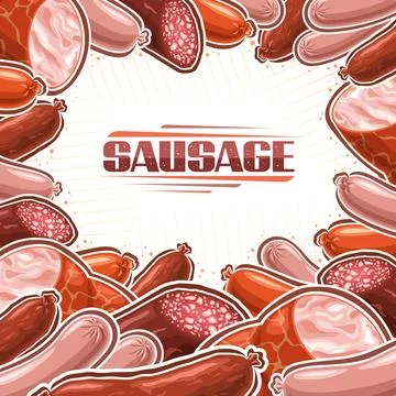 Vector Sausage Layout Illustrazione stock